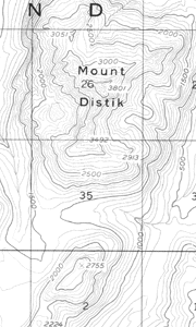 black and white section of a topographic map at 1:63,360-scale