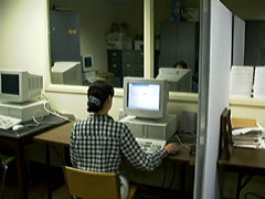 Participant running in experiment